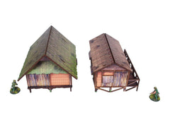 Pre-Painted WW2 Pacific Jungle Huts (2)