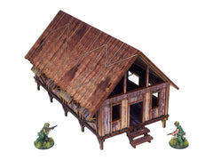 Pre-Painted WW2 Pacific Barracks (1)