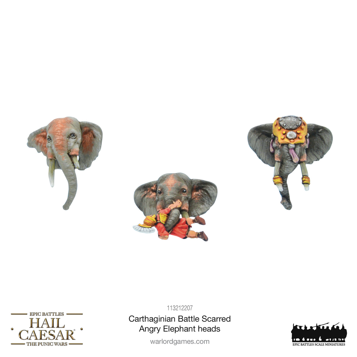 Hail Caesar Epic Battles: Carthaginian Battle Scarred Angry Elephant heads