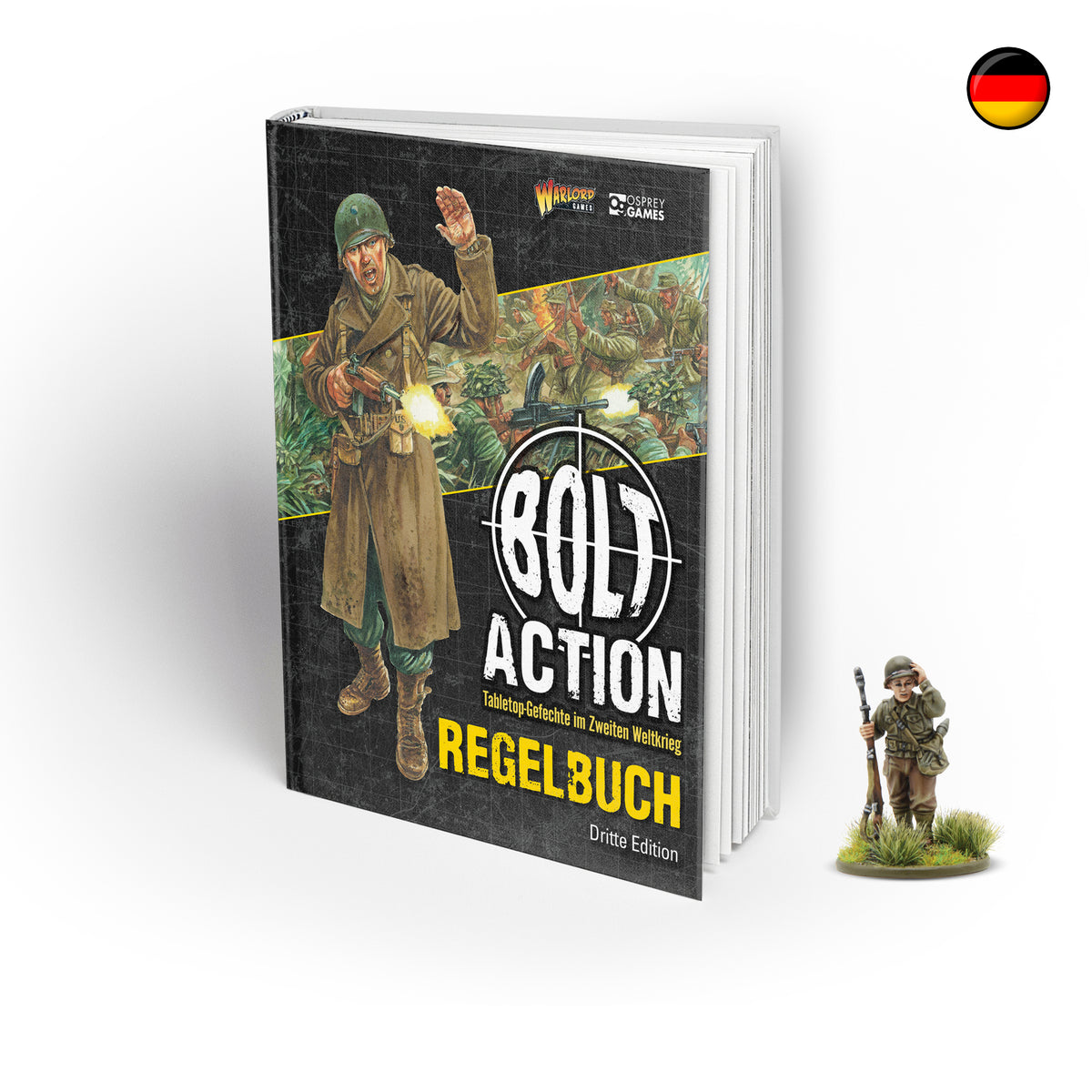 Bolt Action: Third Edition Rulebook (German) with Francis S. Currey special miniature