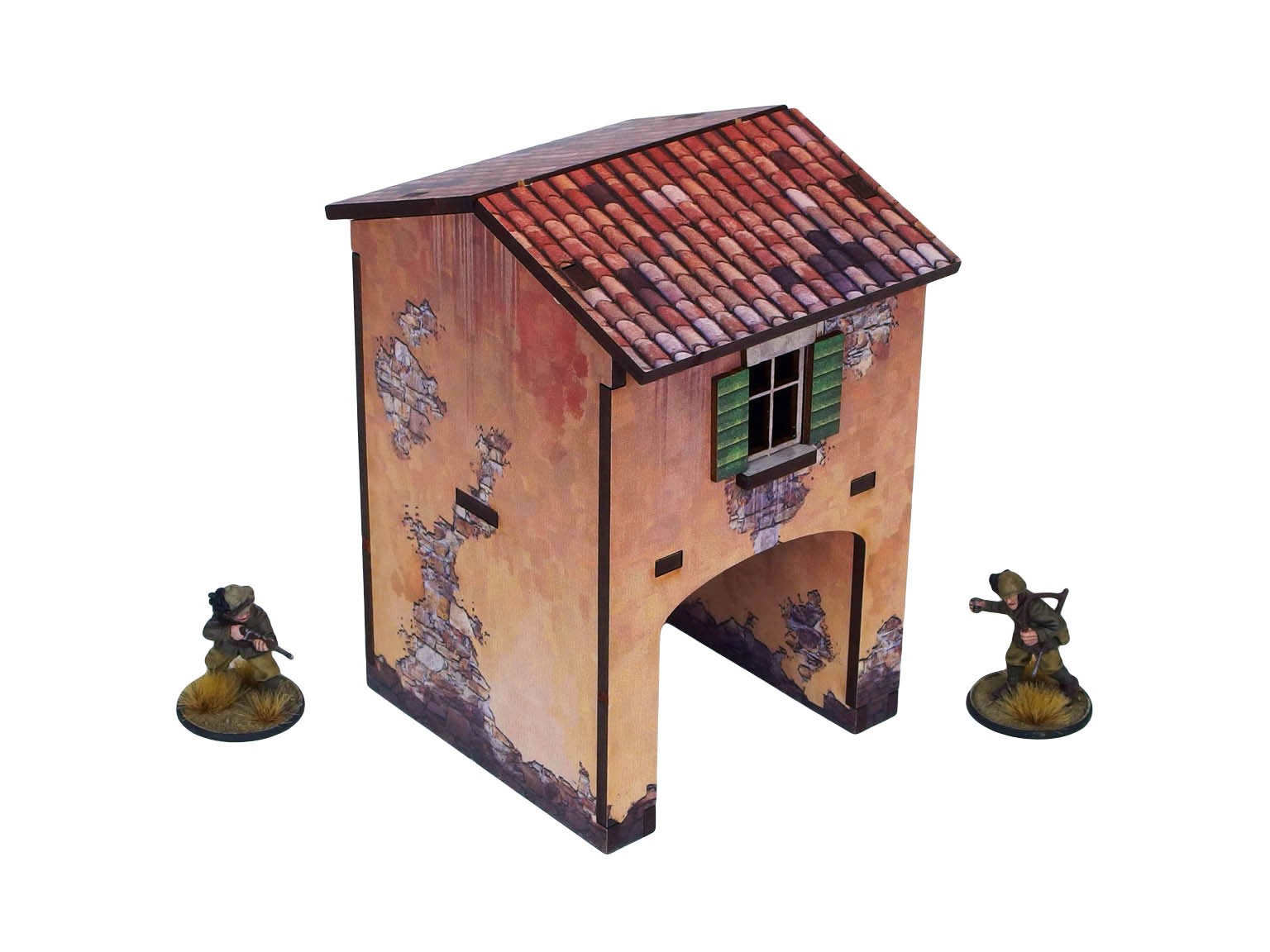 WW2 Italy Gate House (1) PREPAINTED [28mm/1:56]