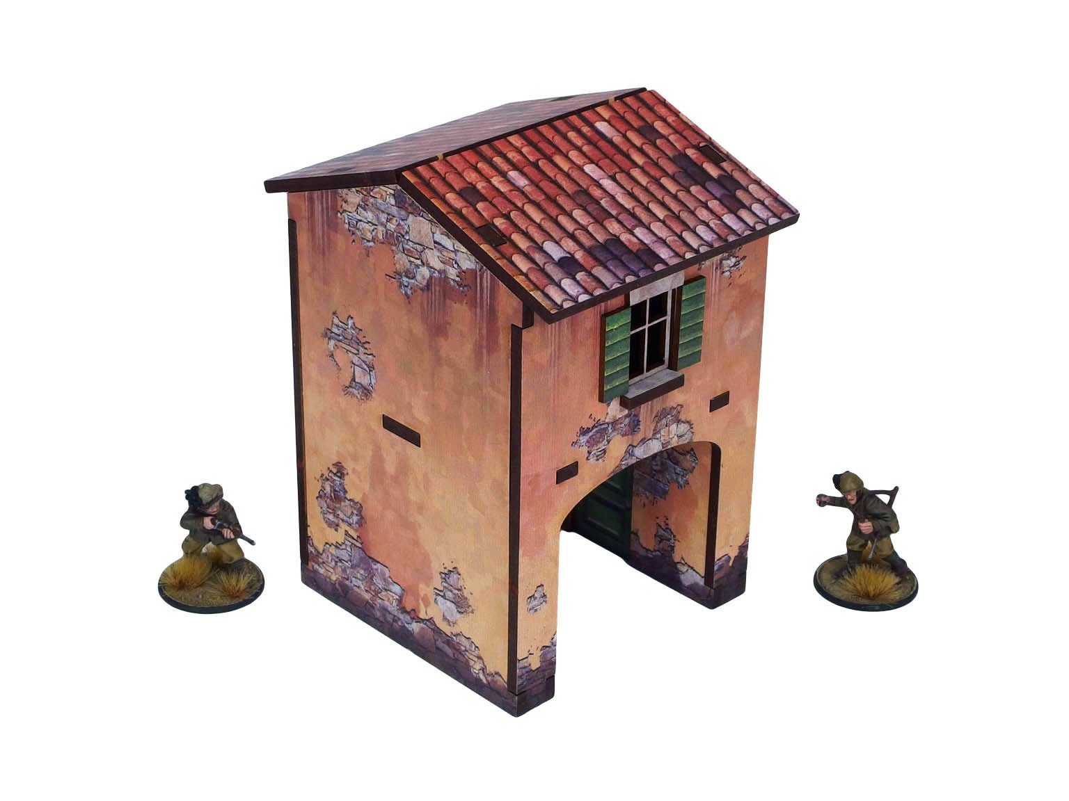 WW2 Italy Gate House (1) PREPAINTED [28mm/1:56]