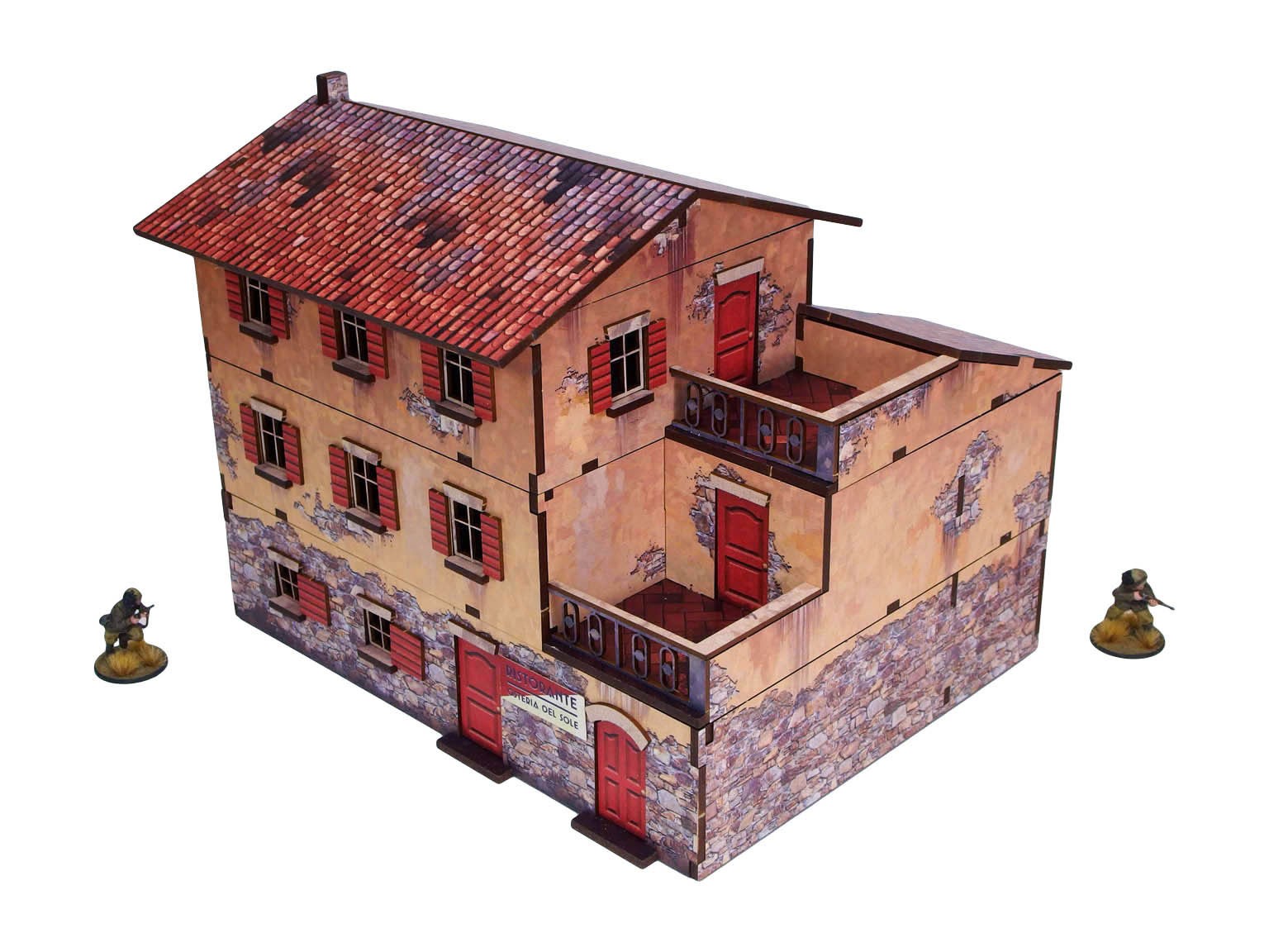 WW2 Italy Large House (1) PREPAINTED [28mm/1:56]