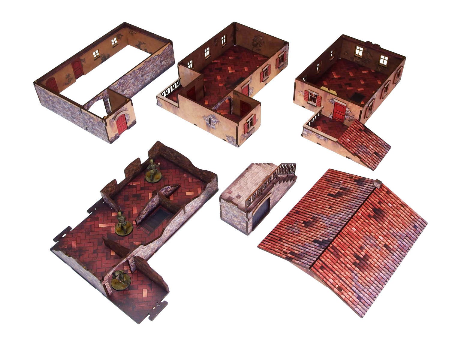 WW2 Italy Large House (1) PREPAINTED [28mm/1:56]