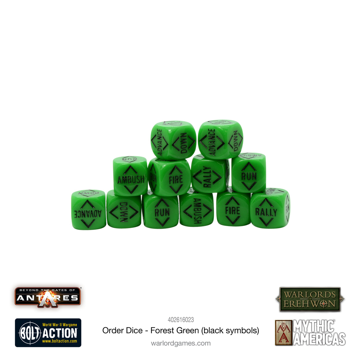 Order Dice - Forest Green (Black Symbols)