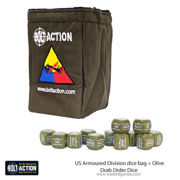 US Armoured Division Dice Bag & Dice