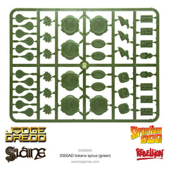 Plastic 2000AD tokens sprue Green