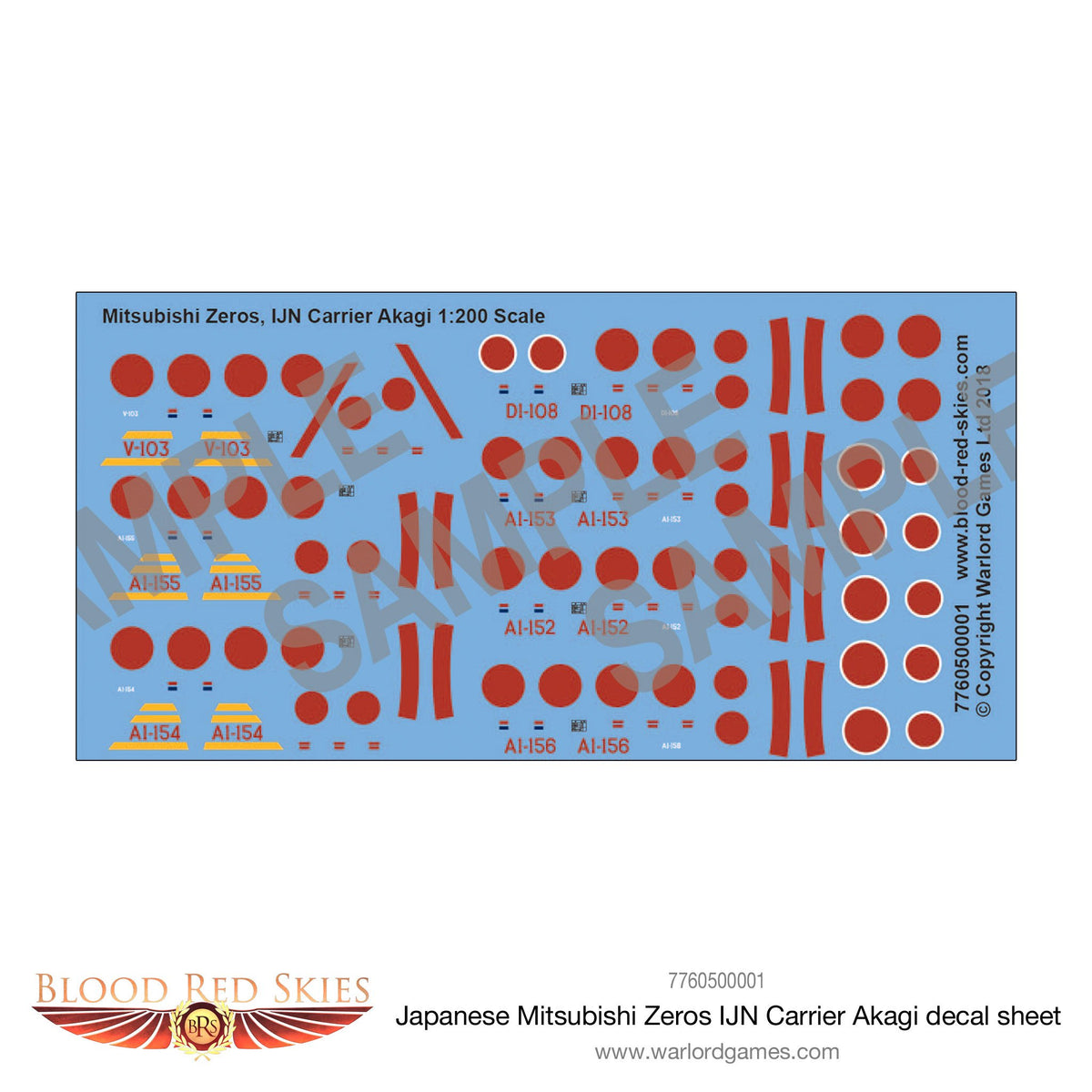 Japanese Mitsubishi Zeros IJN Carrier Akagi decal sheet