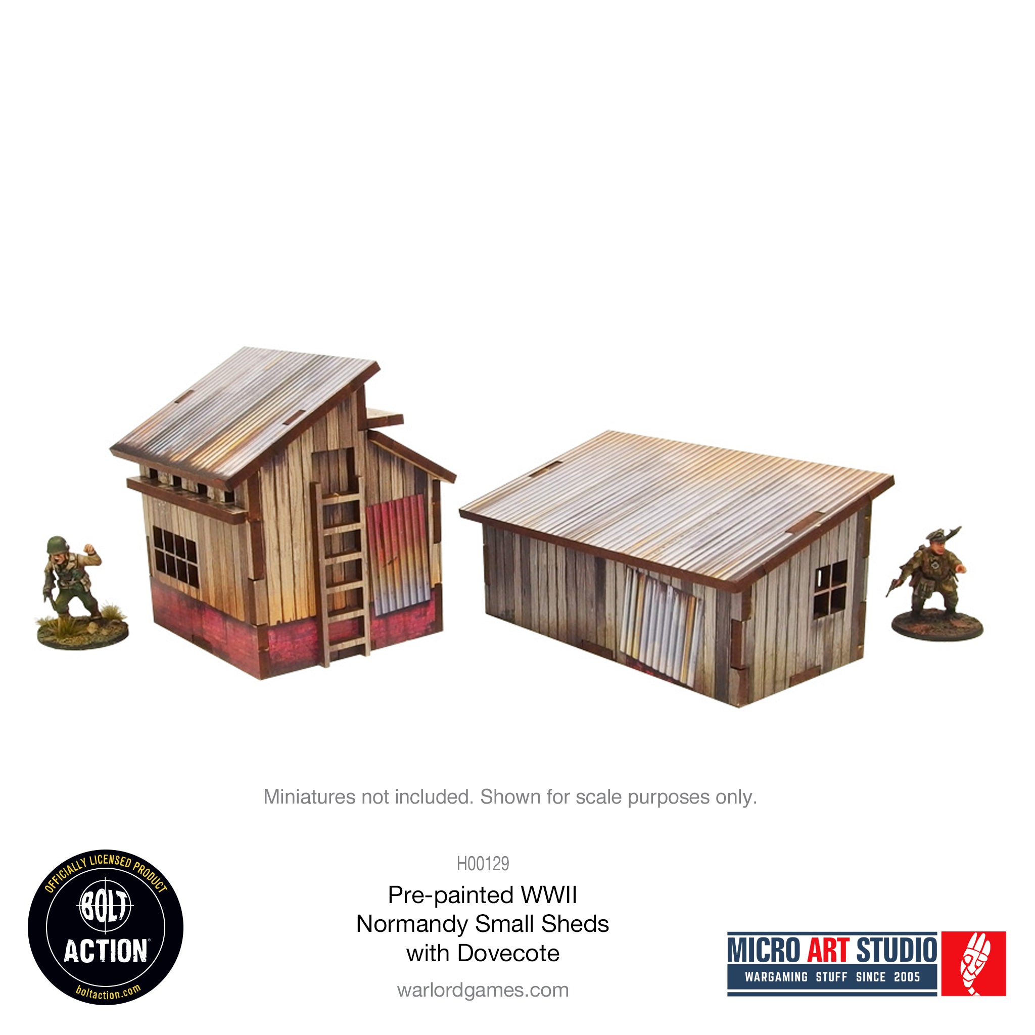 Pre-painted WW2 Normandy Small Sheds with Dovecote