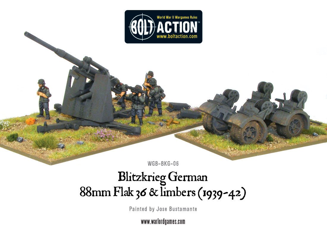 Blitzkrieg German 88mm Flak 36 & limbers (1939-42)